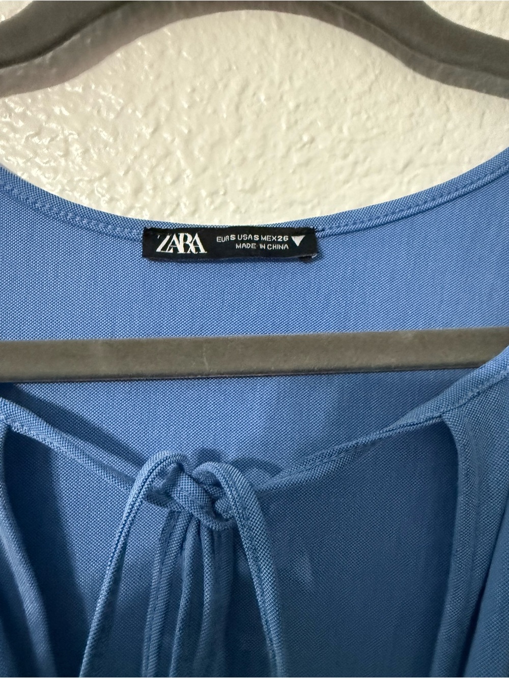 Zara Blue Tiered Sleeveless Mini Dress Size Small - Picture 3 of 3